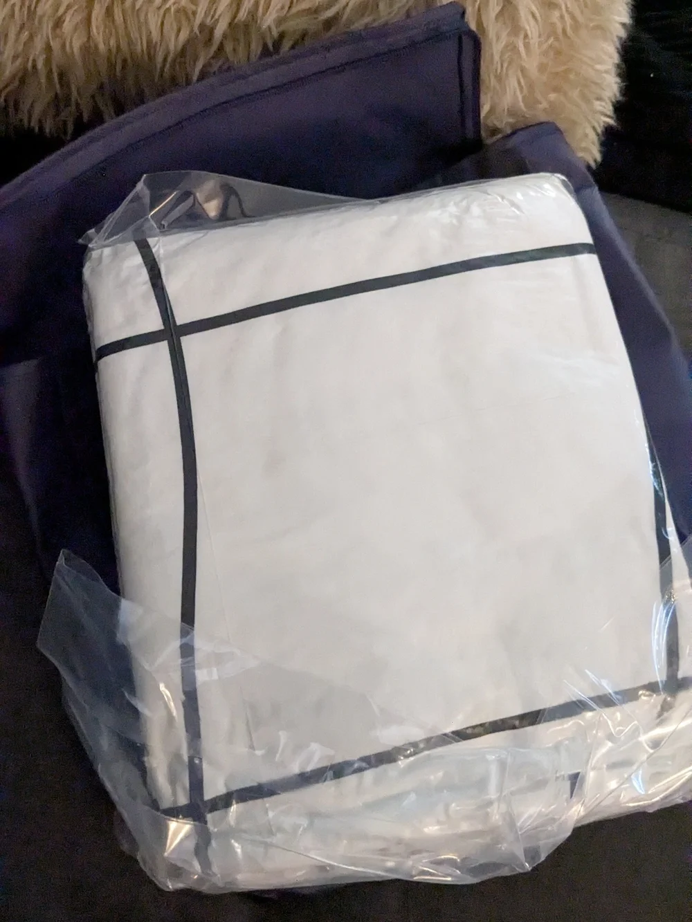 Classic Grid White and Black Comforter Set Twin